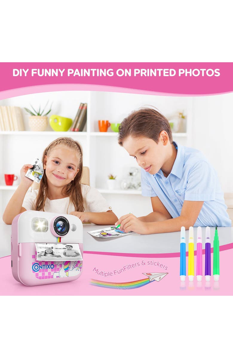 CONTIXO Instant Print Kids Camera, Alternate, color, Blue Printed