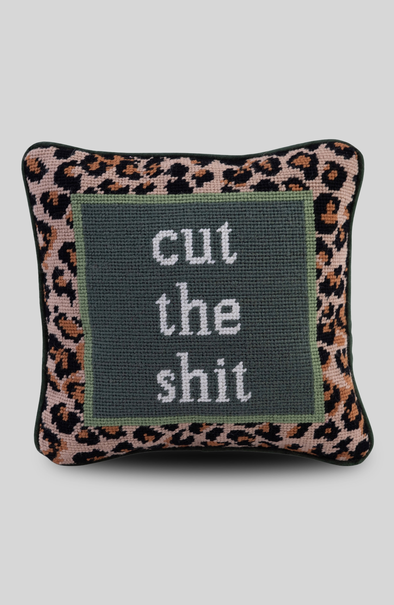 Furbish Needlepoint Pillow - Cut The Shit, Small/Medium