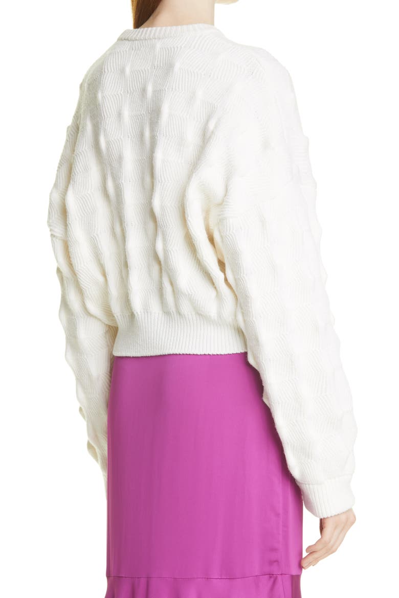 Popcorn Texture Crop Virgin Wool Sweater, Alternate, color, NATURAL