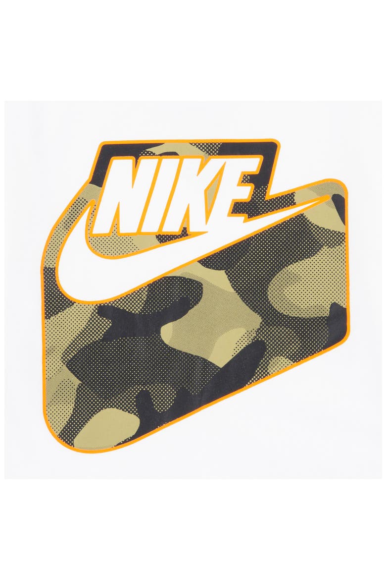 Kids' 3D Camo Futura Logo Graphic Long Sleeve T-Shirt, Alternate, color, WHITE