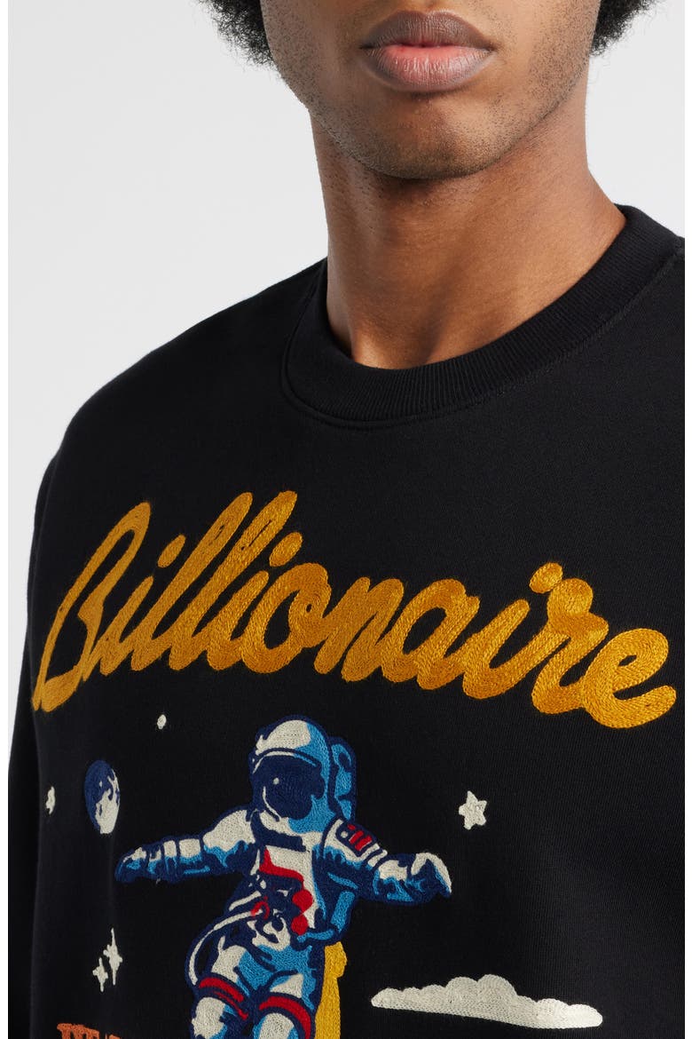 BB Jet Set Embroidered Graphic Sweatshirt, Alternate, color, BLACK