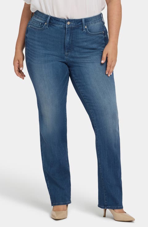 Marilyn High Waist Straight Leg Jeans (Plus Size)