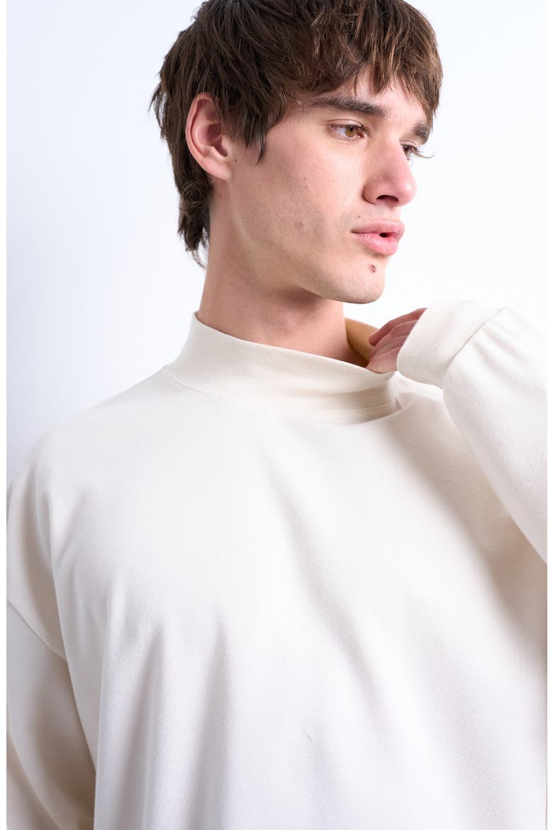 Mock Neck T-Shirt, Alternate, color, ECRU