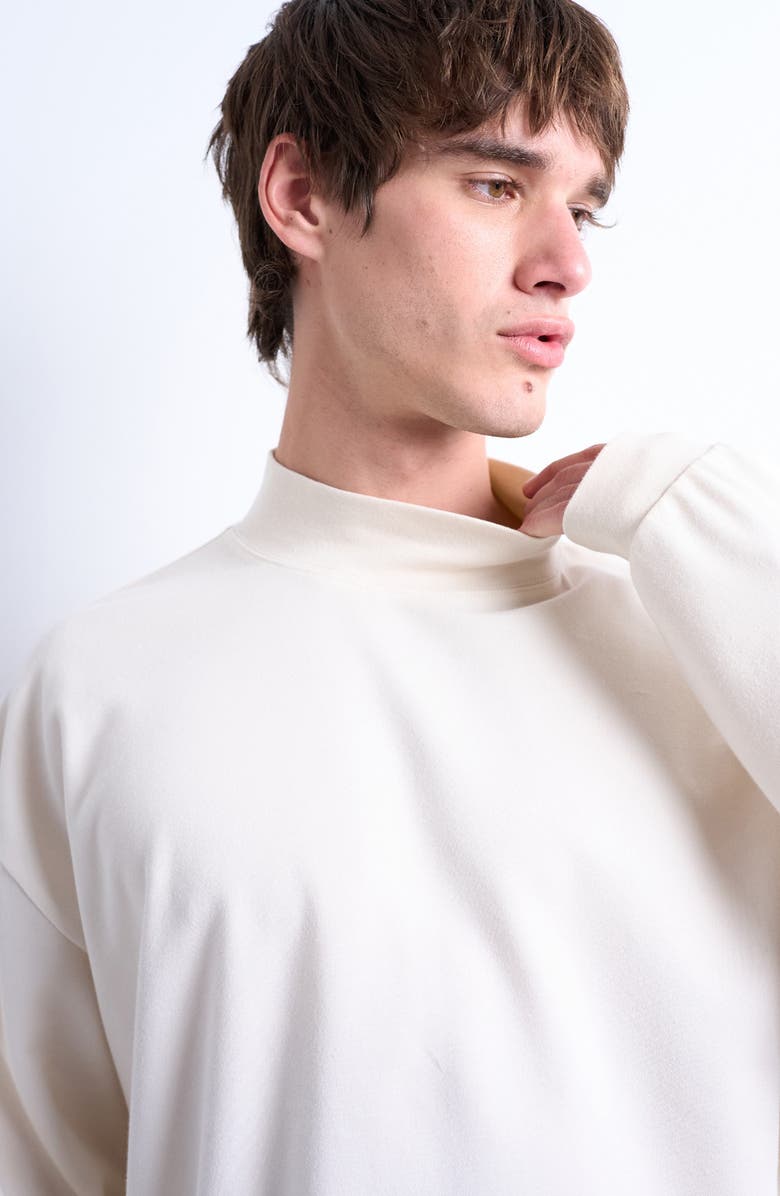 Topman Mock Neck T-Shirt, Alternate, color, Ecru