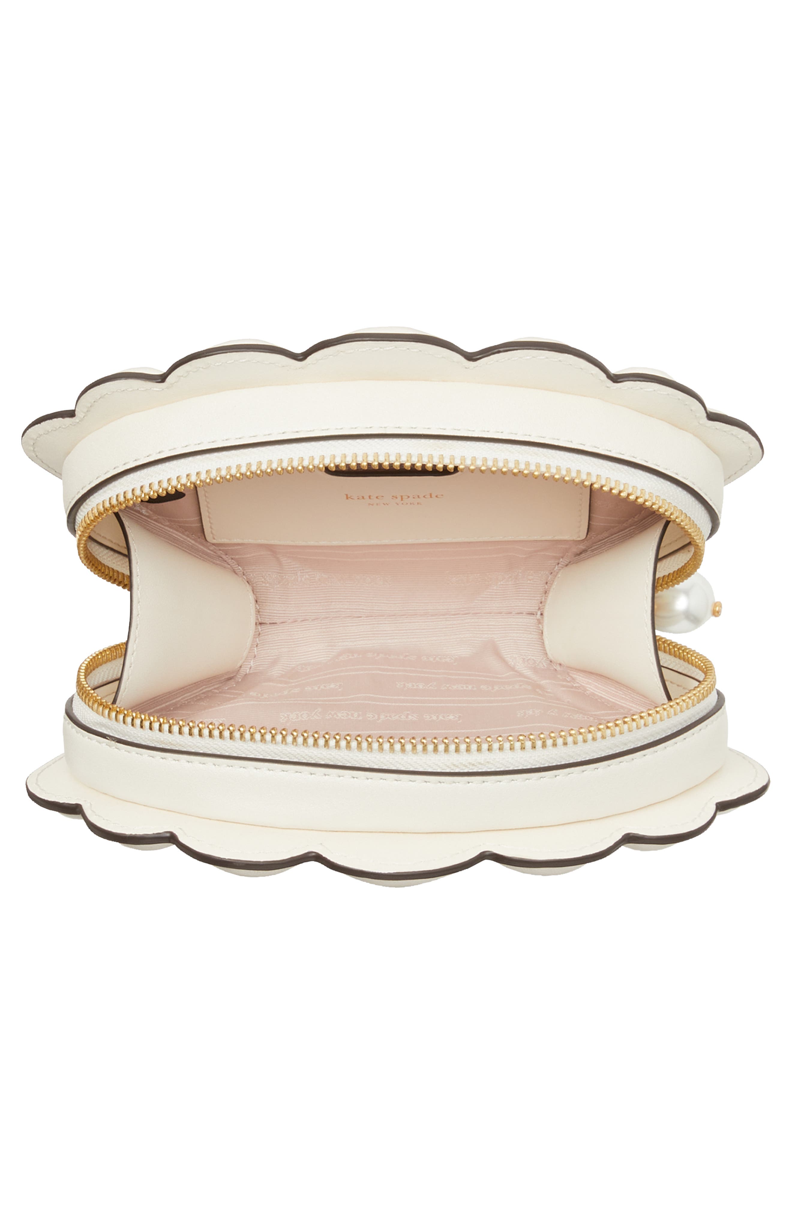 Kate Spade New York what the shell pearlized smooth leather seashell crossbody, Alternate, color, 