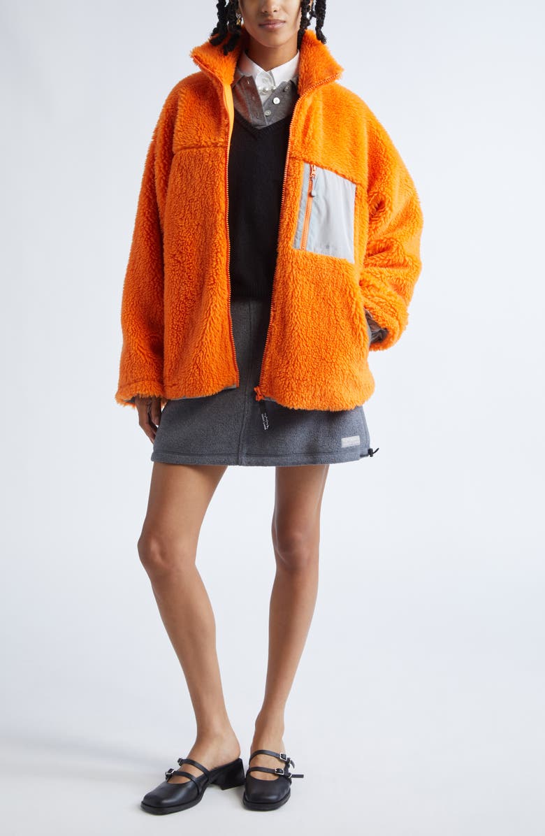 Sandy Liang Rain Fleece Jacket, Alternate, color, Orange