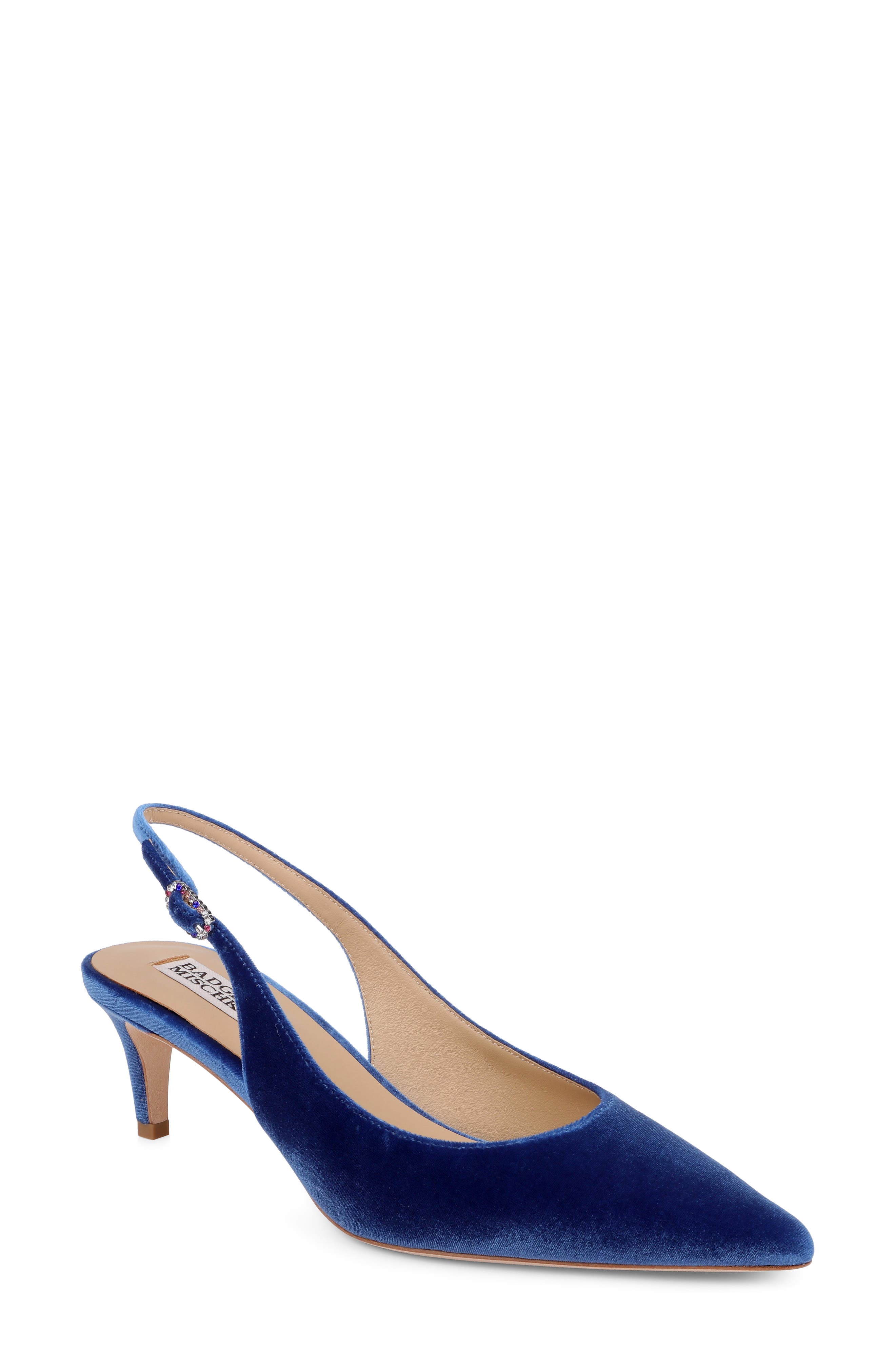Ruthie Slingback Pointed Toe Pump, Main, color, NAVY VELVET