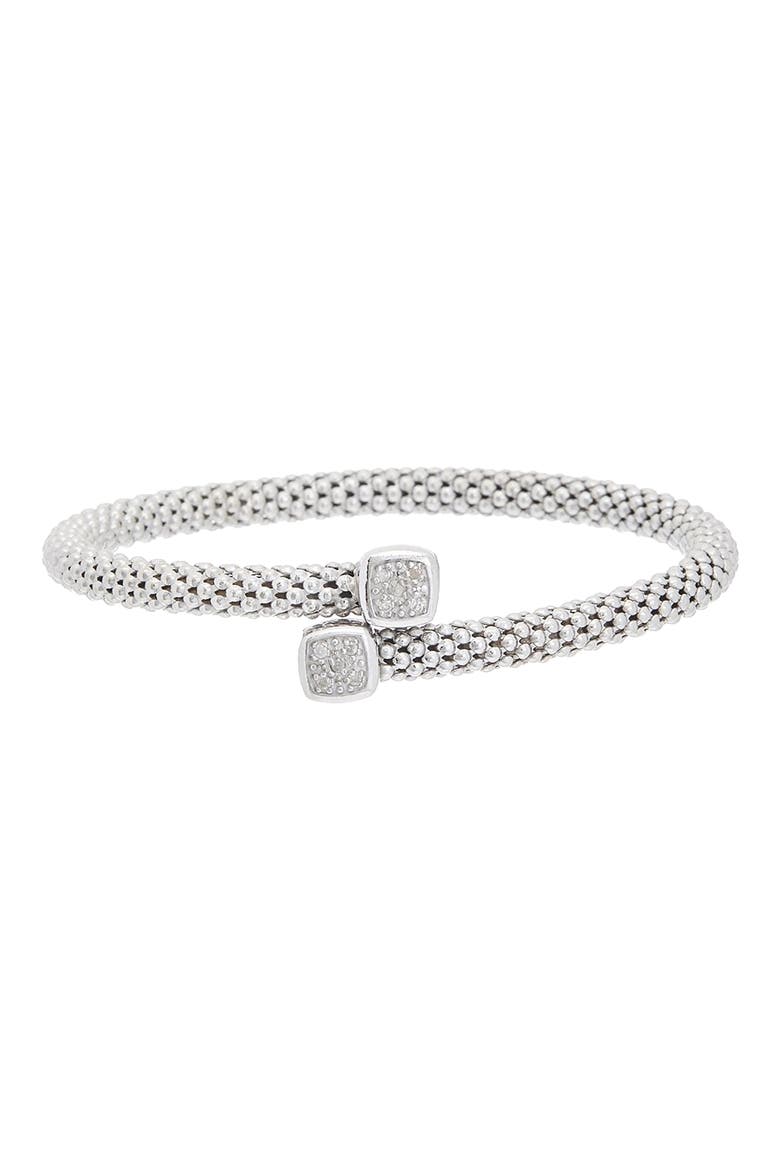 Sterling Silver Mesh Bangle, Main, color, WHITE/ SILVER