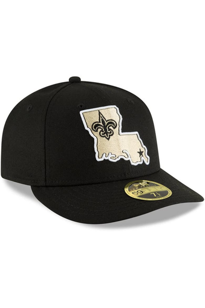 Men's New Era Black New Orleans Saints Alternate Logo Omaha Low Profile 59FIFTY Fitted Hat, Alternate, color, Black