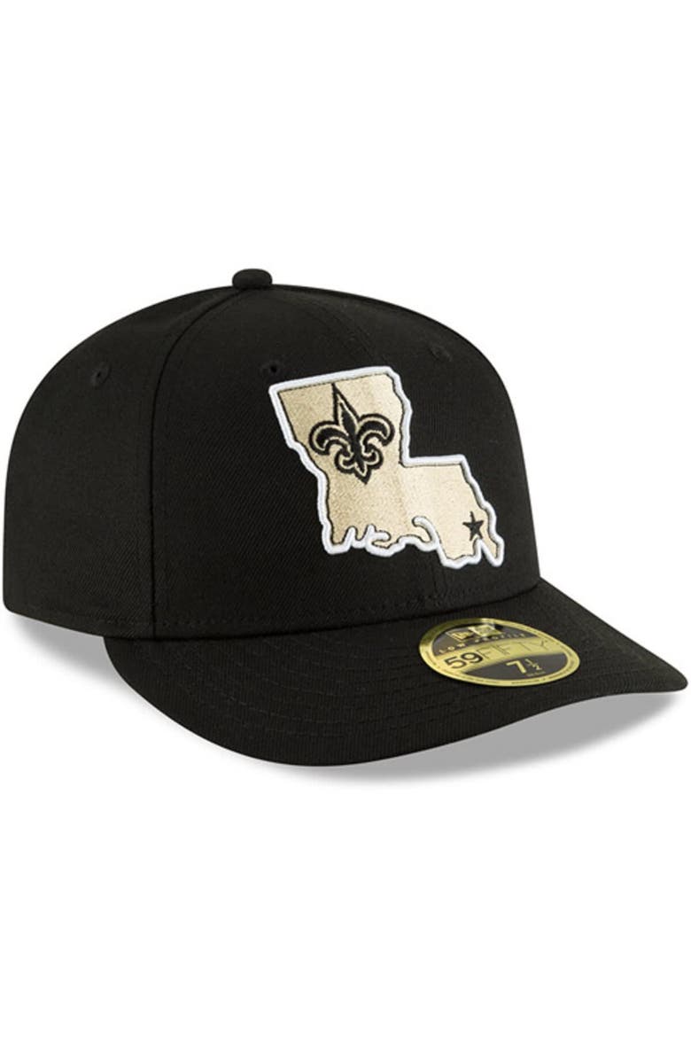 New Era Men's New Era Black New Orleans Saints Alternate Logo Omaha Low Profile 59FIFTY Fitted Hat, Alternate, color, Black