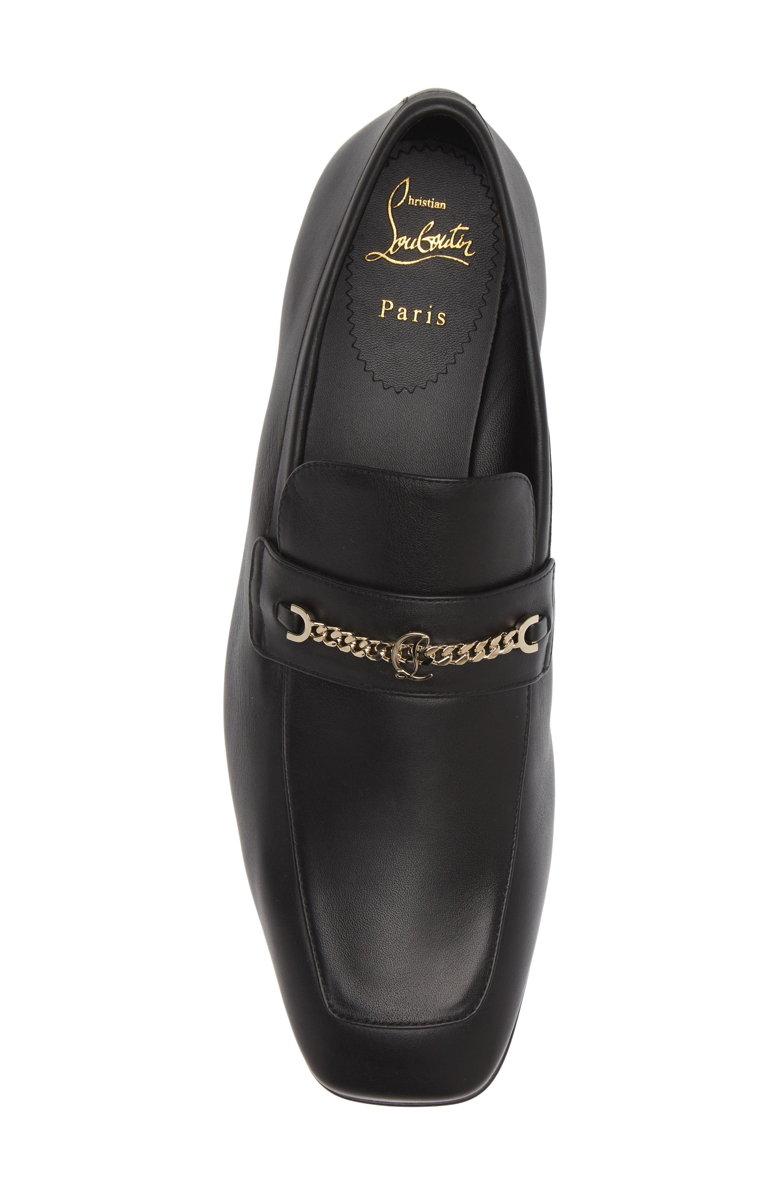 Monogram Apron Toe Loafer, Alternate, color, BLACK