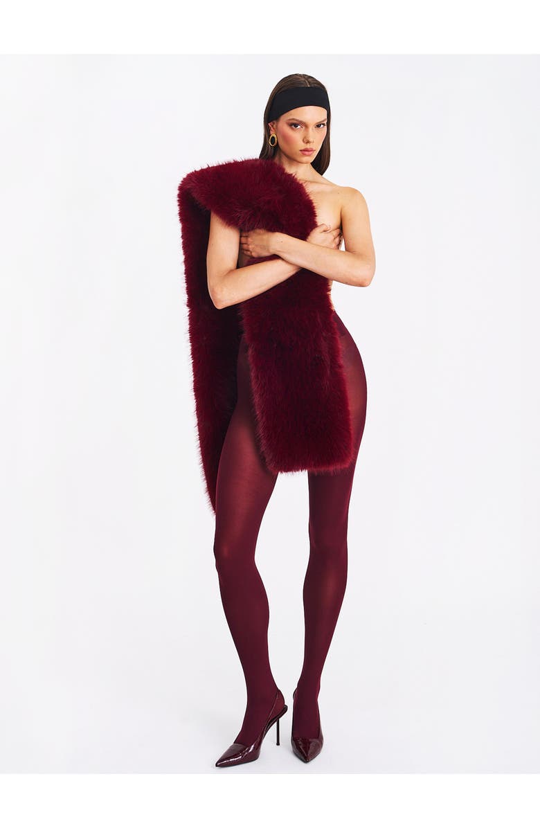 Miss Circle Jazmin Multi-wear Faux Fur Scarf, Alternate, color, Burgundy