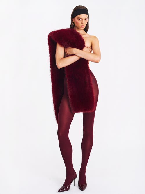 Miss Circle Jazmin Multi-wear Faux Fur Scarf In Burgundy