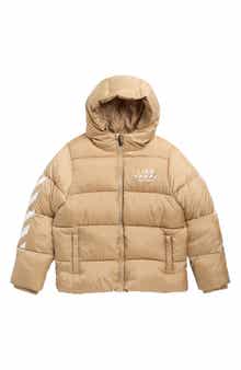 Kids' Diagonal Hooded Puffer Jacket