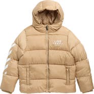 L/AB C/O OFF-WHITE Kids' Diagonal Hooded Puffer Jacket