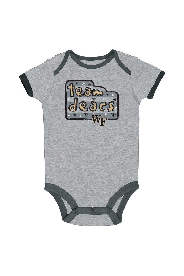 Infant Champion Black/Gray/White Wake Forest Demon Deacons 3-Pack Bodysuit Set, Alternate, color, Black