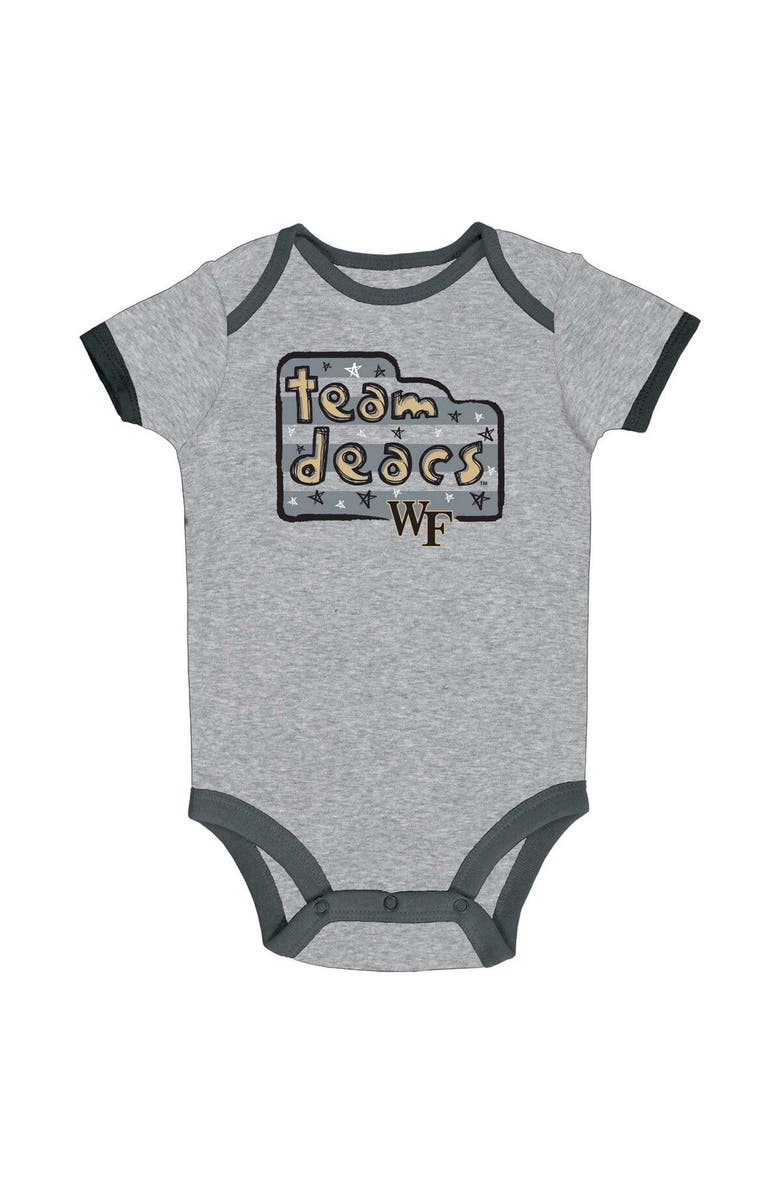 Champion Infant Champion Black/Gray/White Wake Forest Demon Deacons 3-Pack Bodysuit Set, Alternate, color, Black
