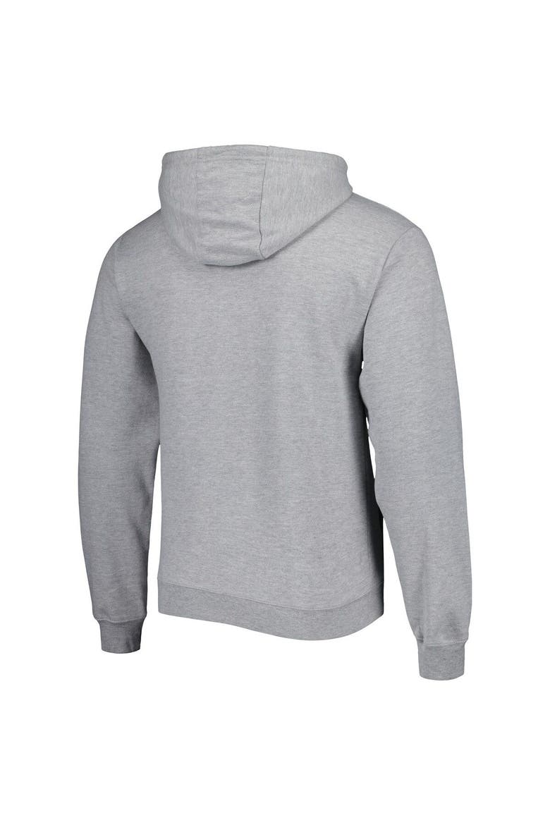 Men's League Collegiate Wear Heather Gray Clemson Tigers Arch Essential Fleece Pullover Hoodie, Alternate, color, Gray