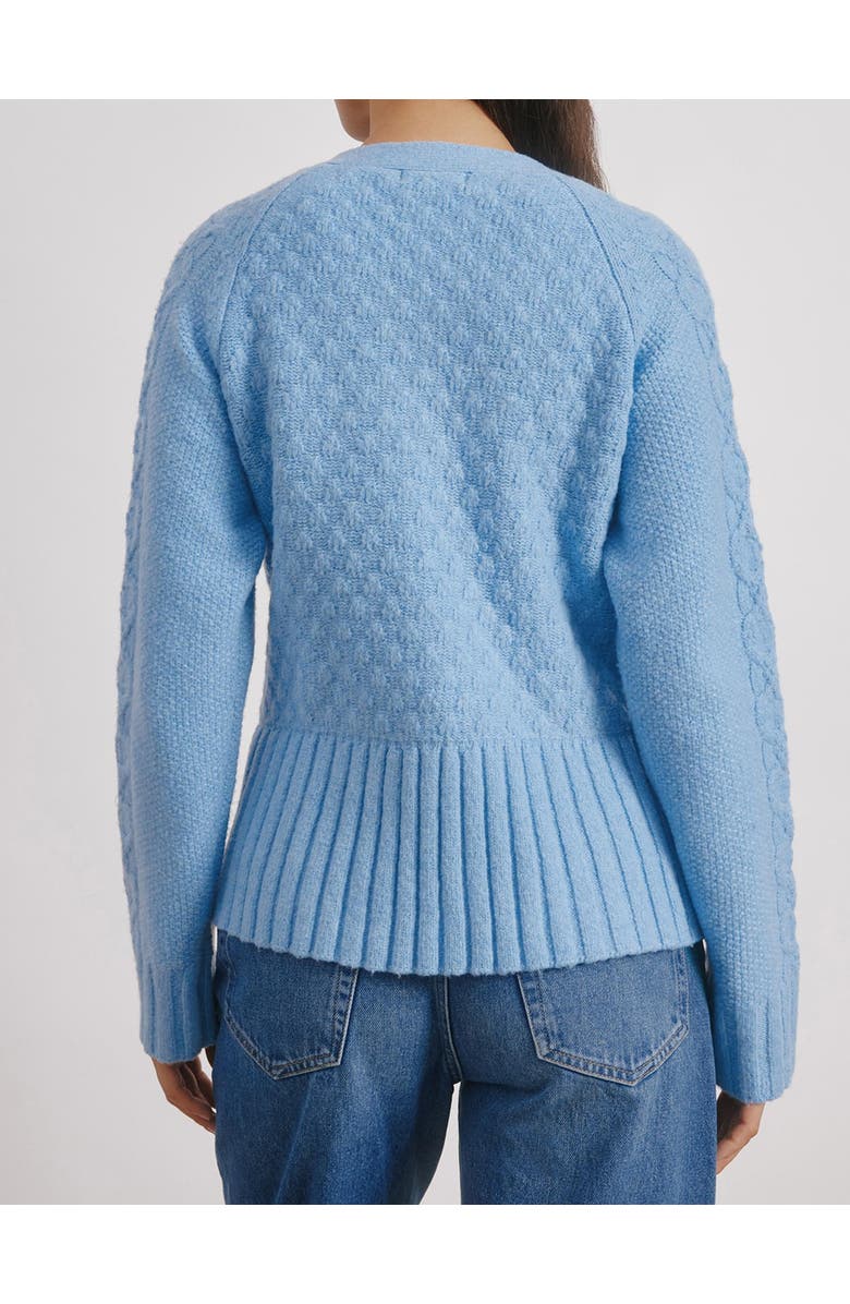 Albaray Cable Peplum Cardigan, Alternate, color, Blue