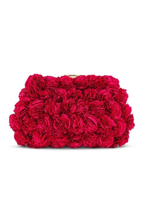 Lulu Mini Rose Cluster Pouch Clutch