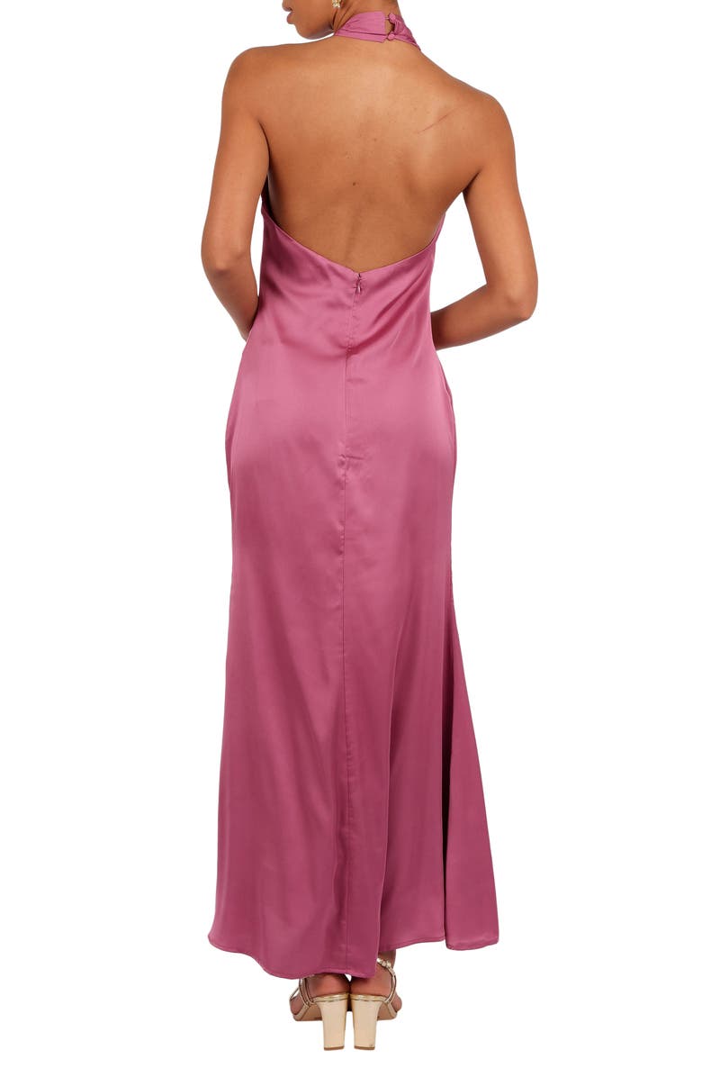 Petal & Pup Satin Halter Gown, Alternate, color, Dark Rose