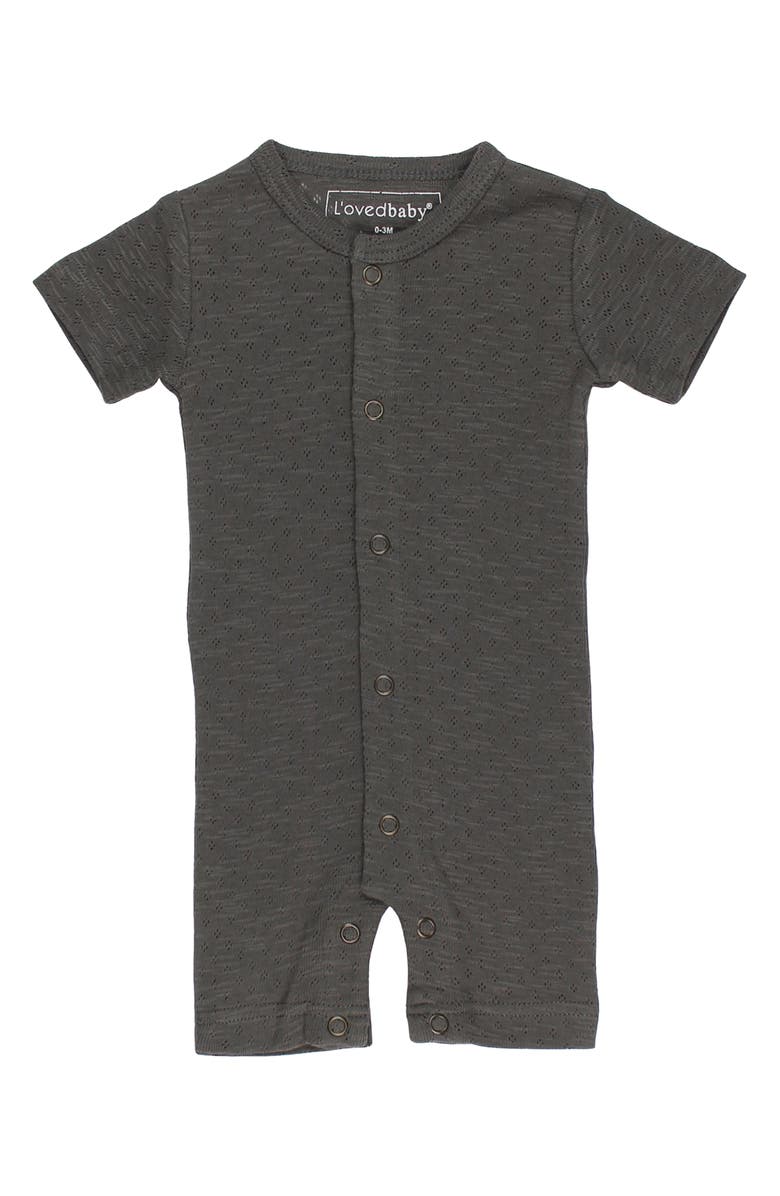 L'ovedbaby Pointelle Organic Cotton Romper, Main, color, 
