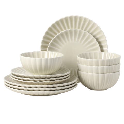 Peach Orchard 12 Piece New Bone China Dinnerware Set