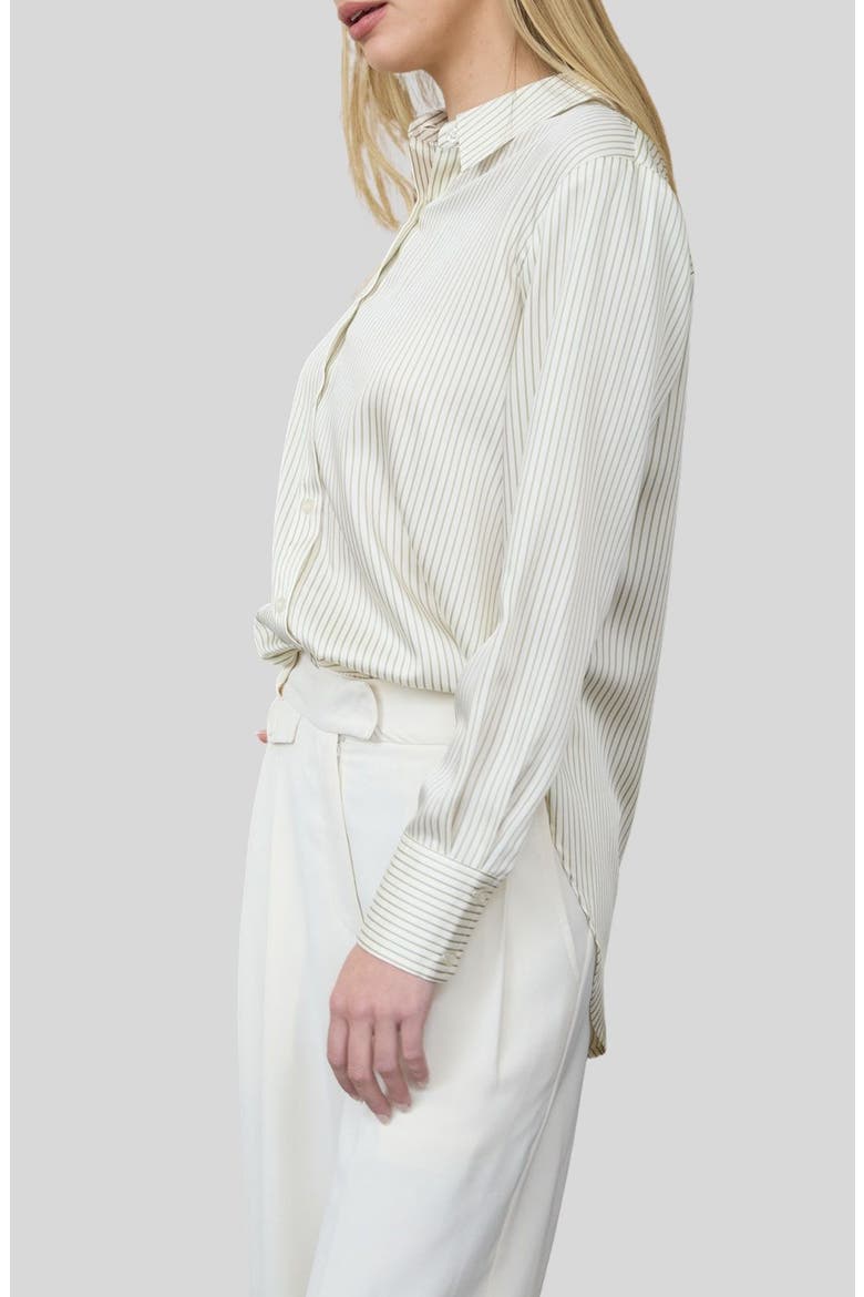 Stripe Button-Up Shirt, Alternate, color, LIGHT OLIVE