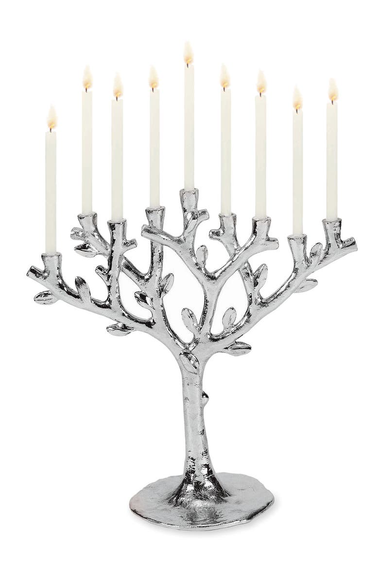 'Tree of Life' Menorah, Main, color, NICKELPLAT