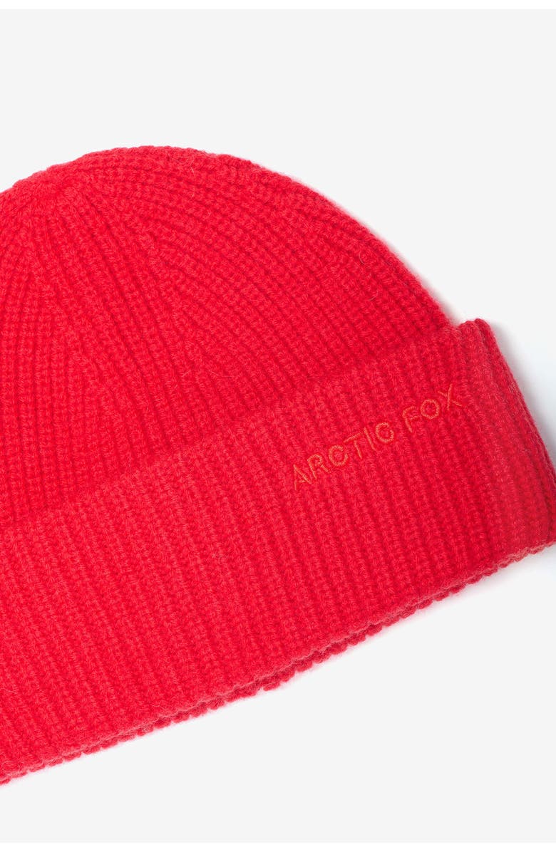 Arctic Fox & Co The Embroidered Merino Wool Beanie, Alternate, color, Flame Red