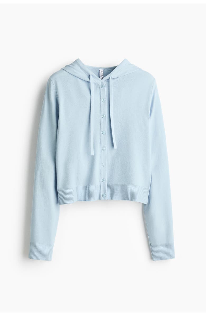 H&M Hooded Cardigan, Main, color, Light Blue
