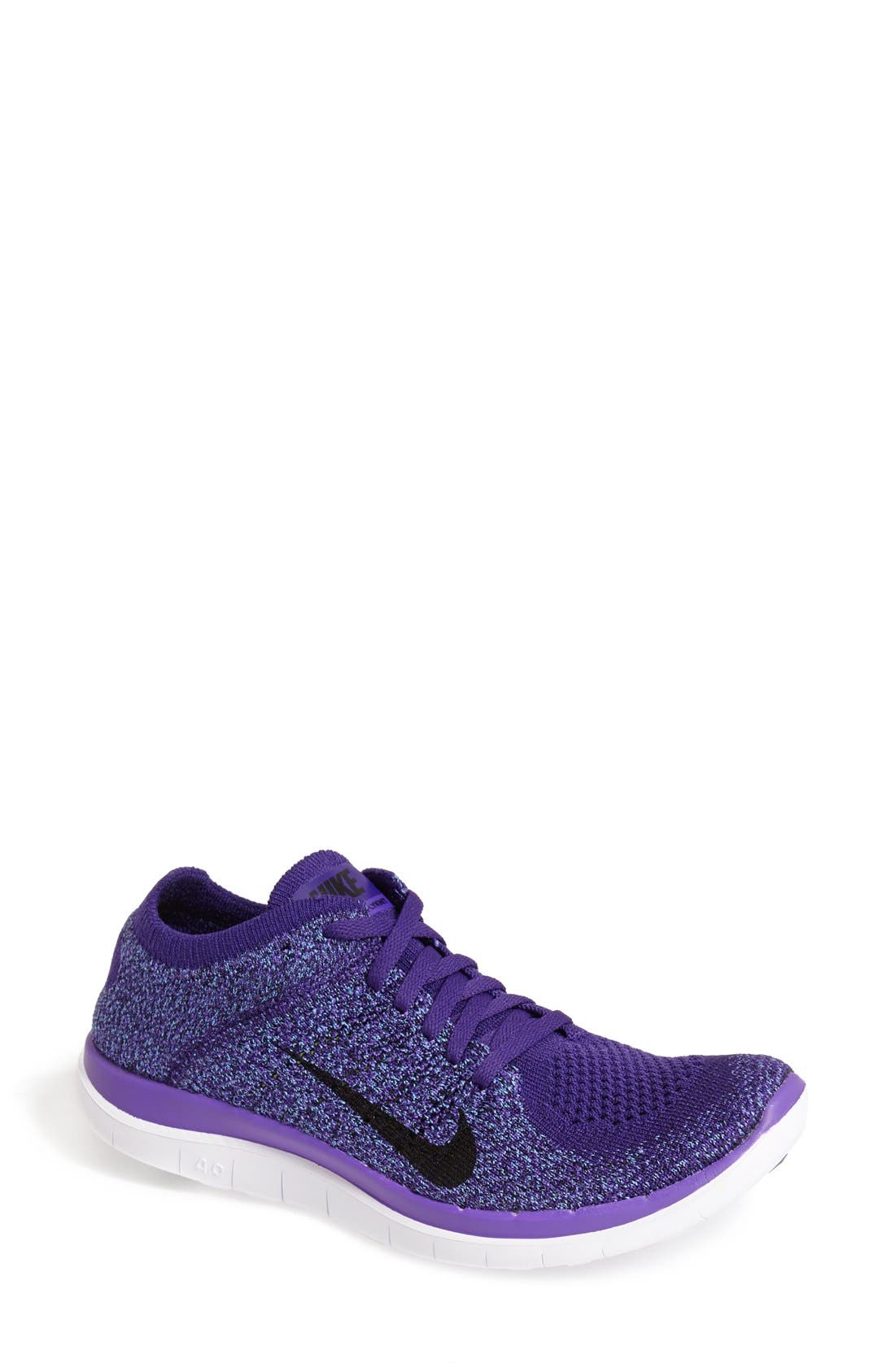 'Free 4.0 Flyknit' Running Shoe, Main, color, GRAPE/ BLACK