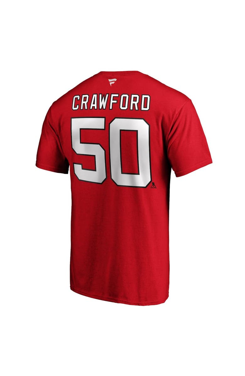 FANATICS Men's Fanatics Branded Corey Crawford Red New Jersey Devils Authentic Stack Name & Number T-Shirt, Alternate, color, 