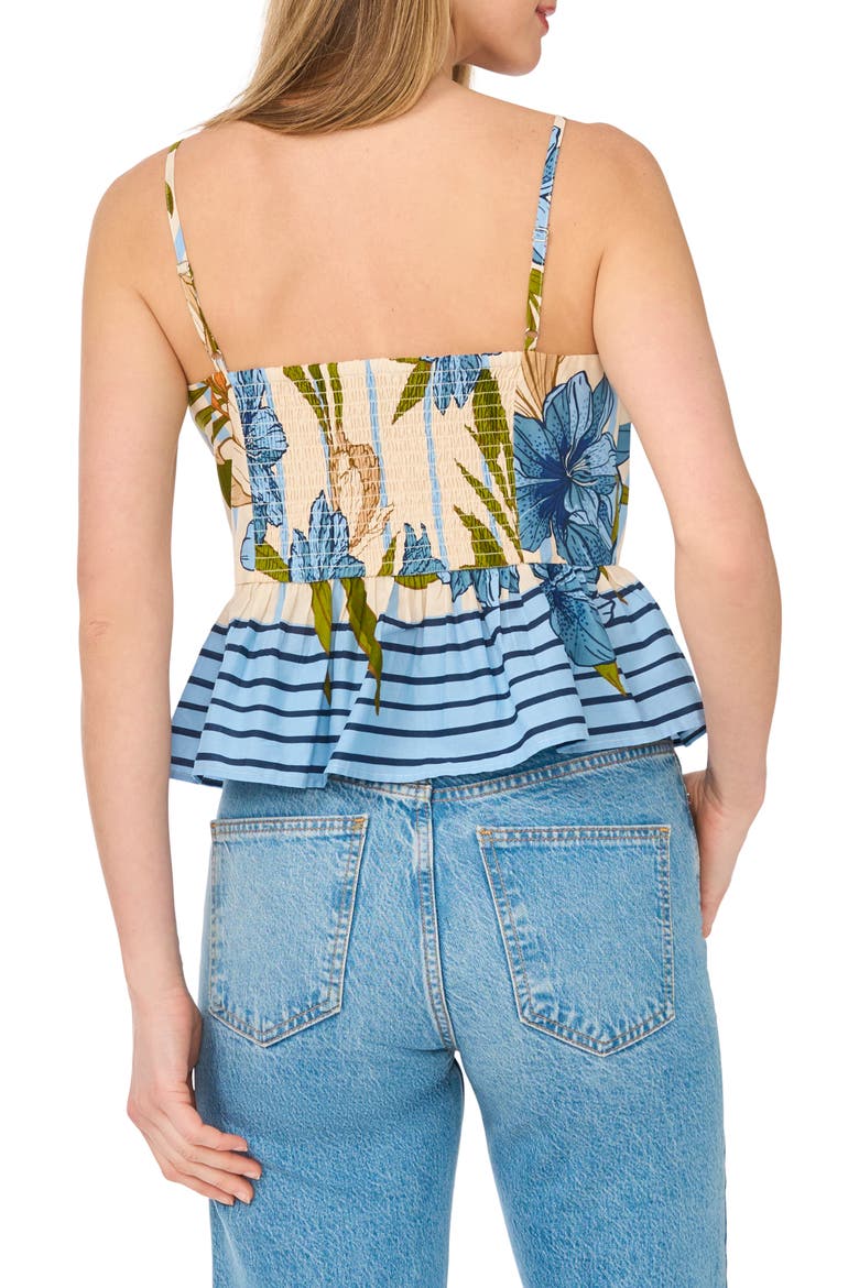 Peplum Border Tank, Alternate, color, EGGNOG