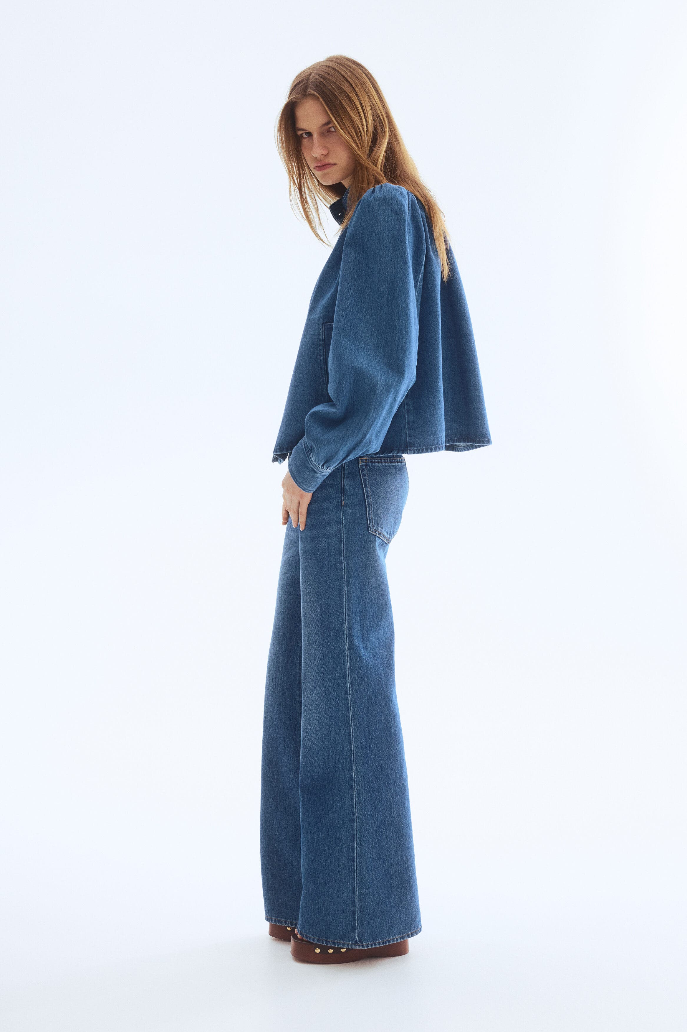 Puff-sleeved Twill Jacket - image 2