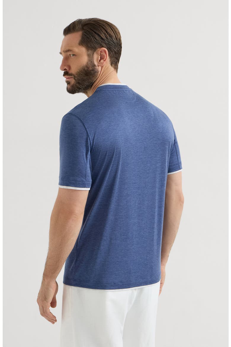 T-shirt with faux-layering, Main, color, Denim