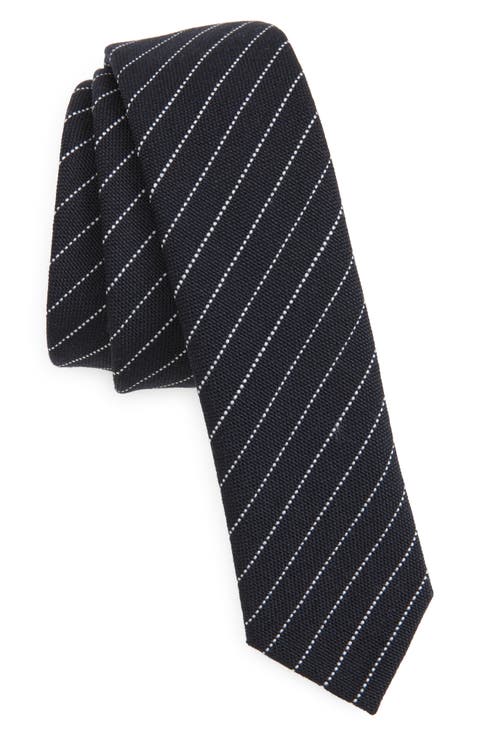 Thom Browne｜ (CLASSIC TIE IN WIDE UNI STRIPE MADRAS COT White & Gray Wide Uni Stripe Madras Cotton Tie by Thom