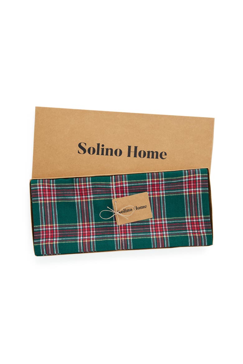 Linen Table Runner - Green Tartan Plaid, Alternate, color, Green