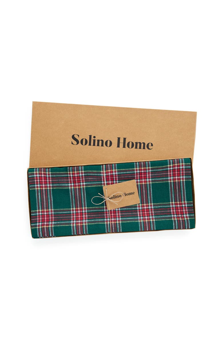 Solino Home Linen Table Runner - Green Tartan Plaid, Alternate, color, Green