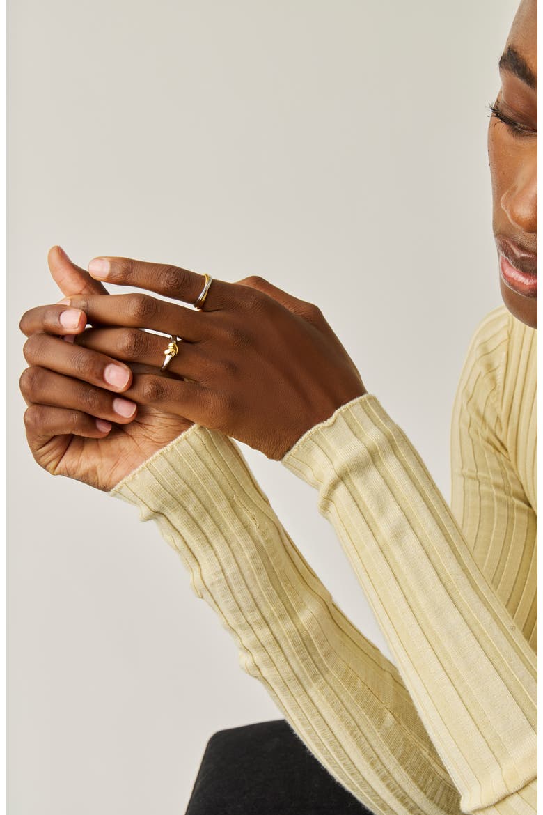 x Lucy Williams Knot Stacking Ring, Alternate, color, GOLD VERMIL/STERLING SILVER