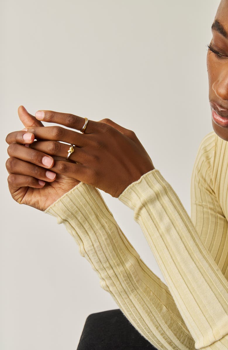 Missoma x Lucy Williams Knot Stacking Ring, Alternate, color, Gold Vermil/Sterling Silver