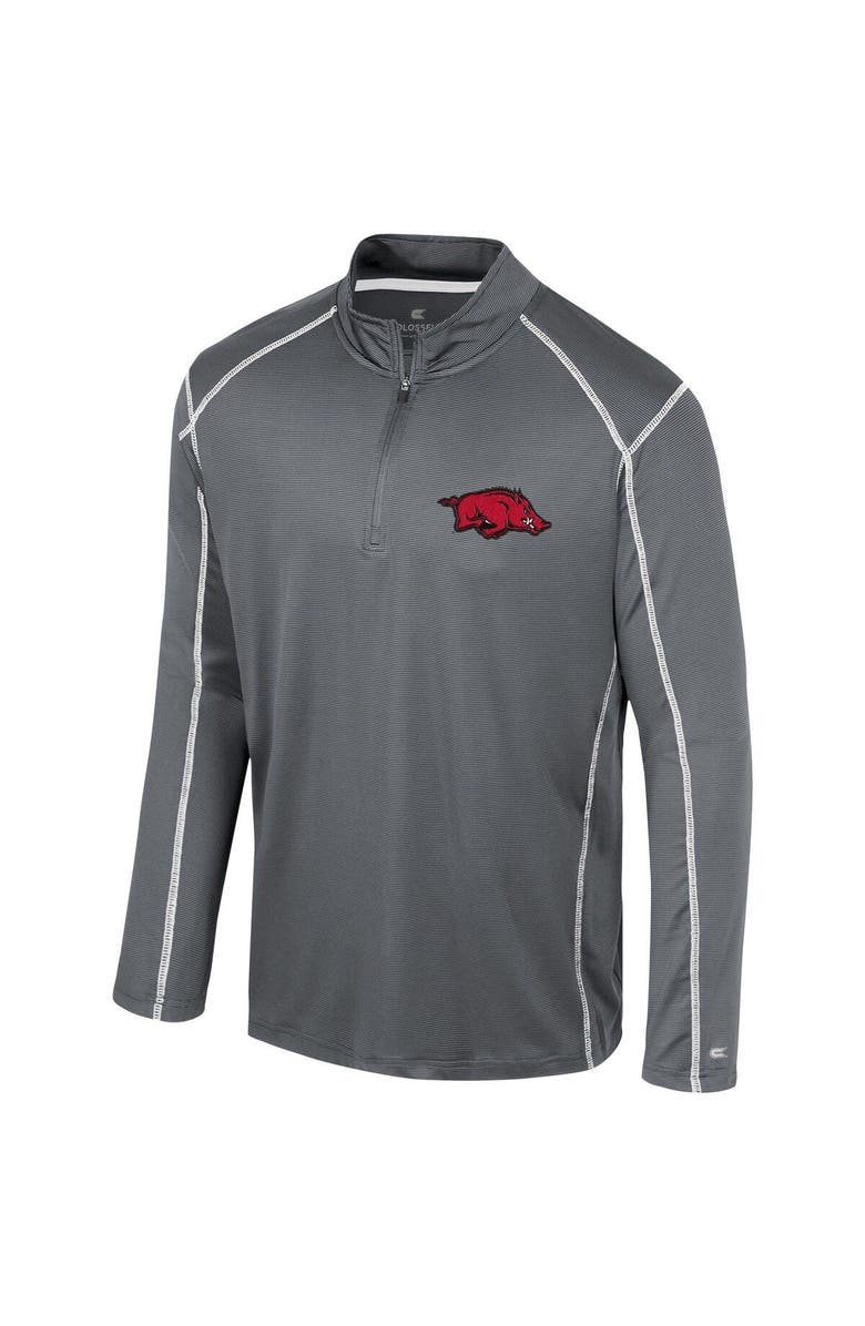 COLOSSEUM Men's Colosseum Black Arkansas Razorbacks Cameron Quarter-Zip Windshirt, Alternate, color, 