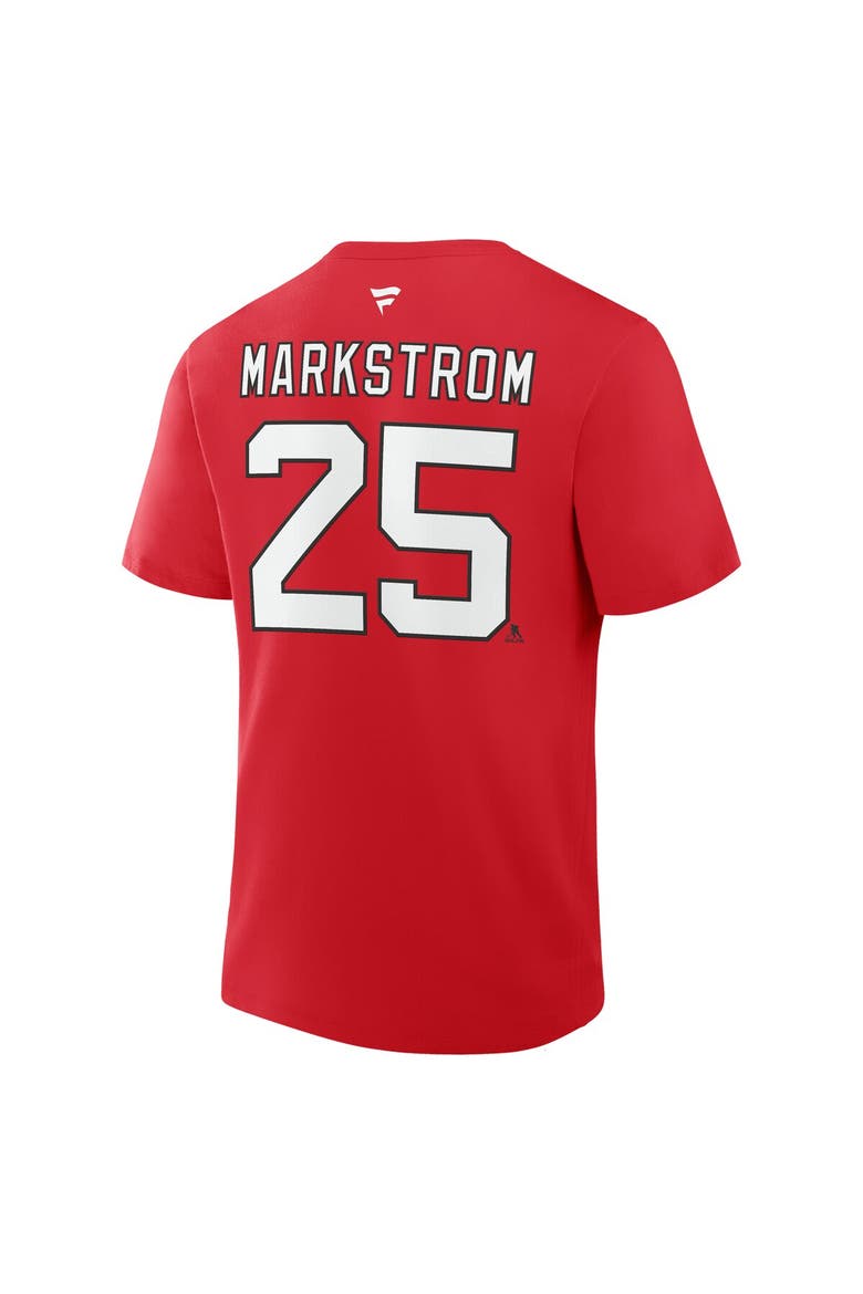 Men's Fanatics Jacob Markstrom Red New Jersey Devils Authentic Stack Name & Number T-Shirt, Alternate, color, Red