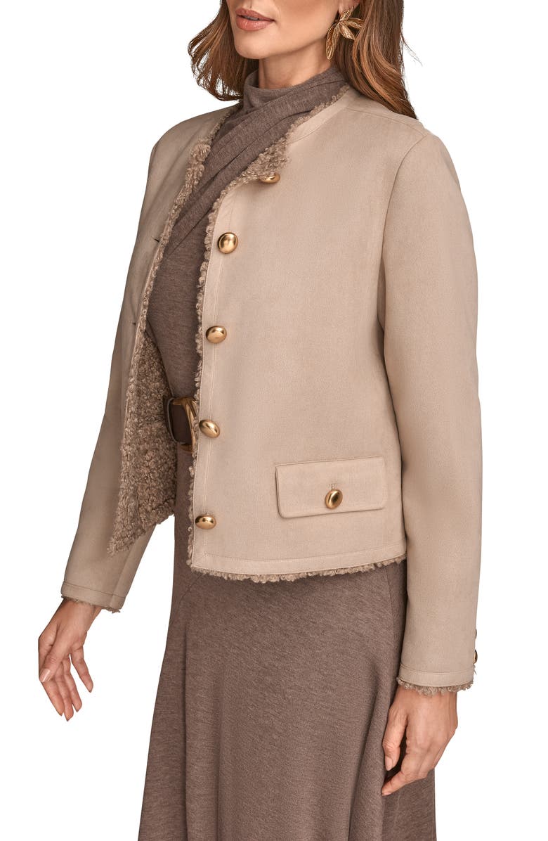 Donna Karan New York Boxy Faux Shearling Lined Coat, Alternate, color, Nolita