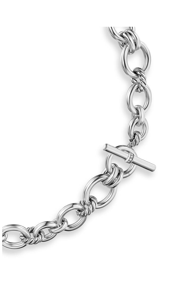 DY Mercer® Chain Necklace in Sterling Silver with Diamonds, 8mm, Alternate, color, DIAMOND/ SILVER