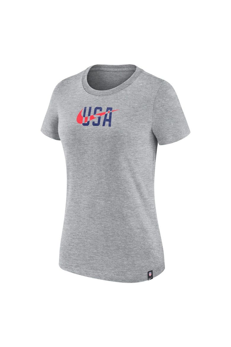 Women's Nike Heather Gray USMNT Club Swoosh T-Shirt, Alternate, color, Heather Gray