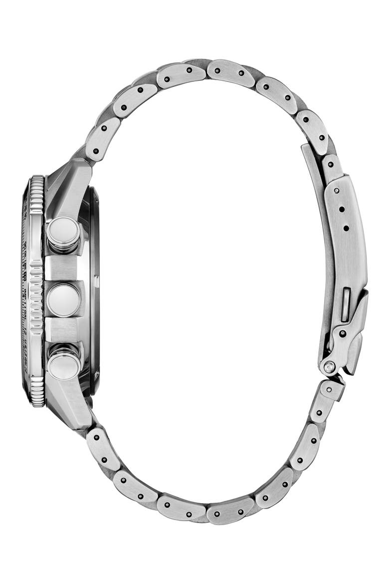 Promaster Skyhawk Eco-Drive Chronograph Bracelet Watch, 43mm, Alternate, color, SILVER-TONE/BLUE