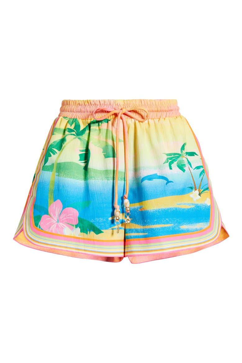 Print Lightweight Cover-Up Shorts, Alternate, color, BAHAMA BREEZE