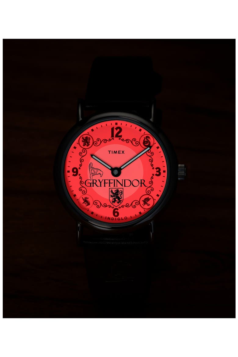 Harry Potter x Timex Weekender 38mm Leather Strap Watch, Alternate, color, GRYFFINDOR