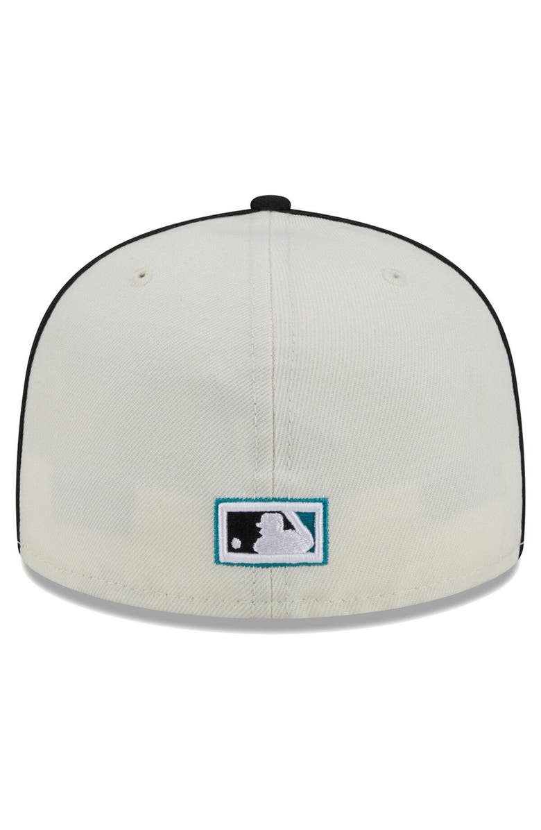 New Era Men's New Era Cream/Black Florida Marlins Chrome Sutash 59FIFTY Fitted Hat, Alternate, color,
